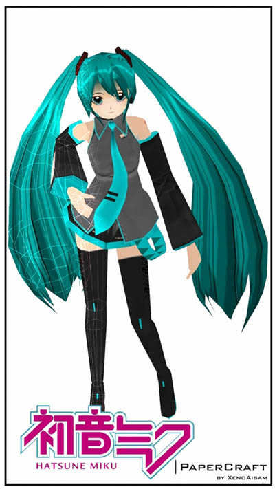 miku 初音 纸模型图纸