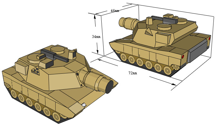 m1a2艾布拉姆斯q版坦克纸模型