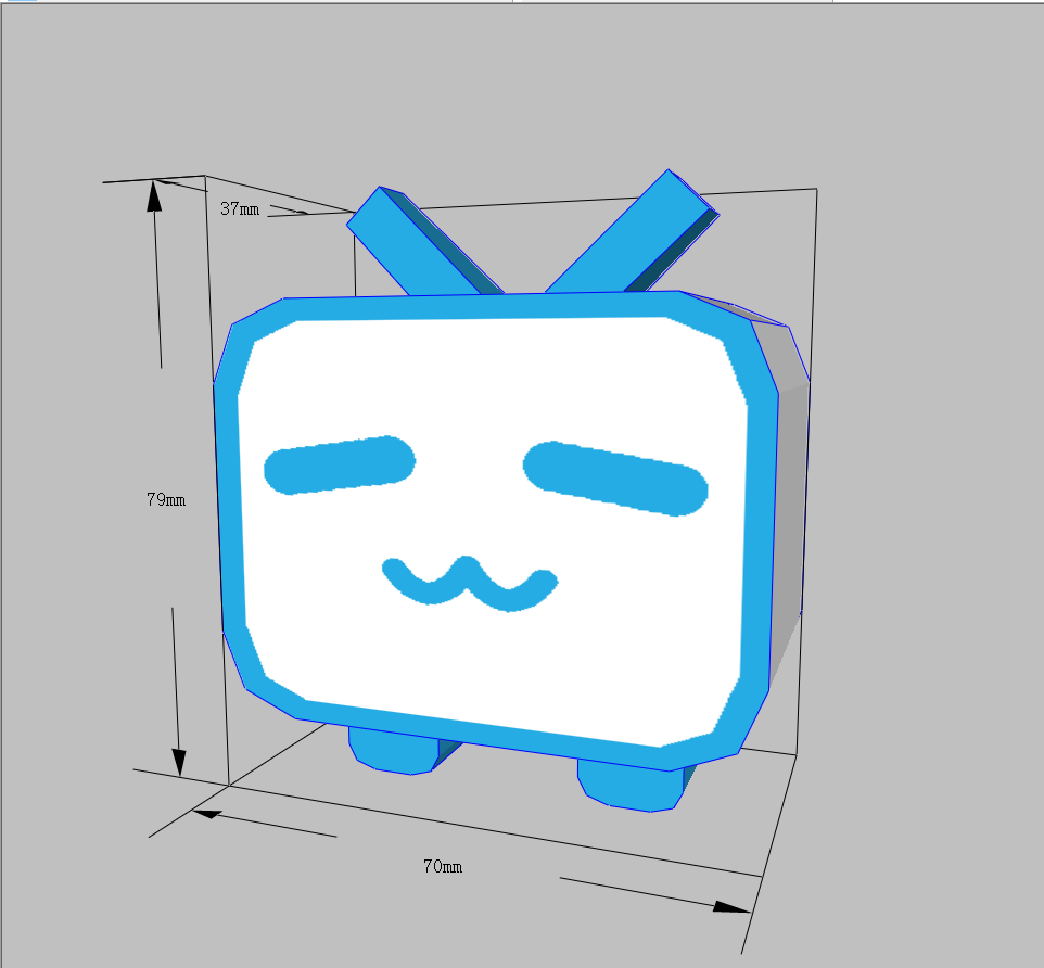bilibili b站小电视 简易纸模型