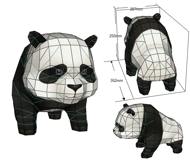 panda 熊猫纸模型